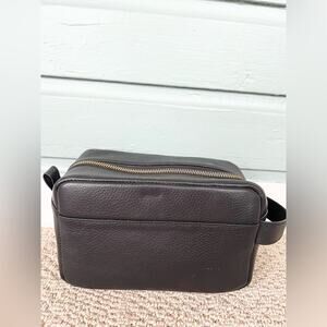 Cloth and paper black leather Dopp kit toiletry kit travel bag makeup skincare